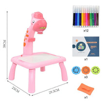 Children Led Projector Art Drawing Table Toys Kids Painting Board Desk Arts Crafts Educational Learning Paint Tools Toy for Girl - Loja Ammix
