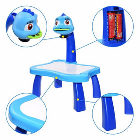 Children Led Projector Art Drawing Table Toys Kids Painting Board Desk Arts Crafts Educational Learning Paint Tools Toy for Girl - Loja Ammix