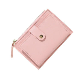 Fashion Women Wallets Leather Female Purse Mini Hasp Solid Multi-Cards Holder Coin Short Wallets Slim Small Wallet Zipper Hasp - Loja Ammix