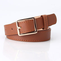 2022 Women Belts New PU Leather Simple Metal Buckle Belt Girls Dress Jean Pants Waistband Belts for Lady Luxury Designer Brand - Loja Ammix