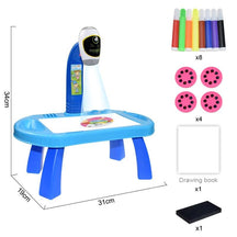 Children Led Projector Art Drawing Table Toys Kids Painting Board Desk Arts Crafts Educational Learning Paint Tools Toy for Girl - Loja Ammix