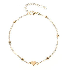 New Fashion Simple Heart Female Anklets Foot Jewelry Leg New Anklets On Foot Ankle Bracelets For Women Leg Chain Gifts - Loja Ammix