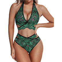 Seamless Transparent Lingerie Set Women Lace Bowknot Push Up Bra And Panty Set Sexy V Neck Breathable Erotic Underwear Sets - Loja Ammix