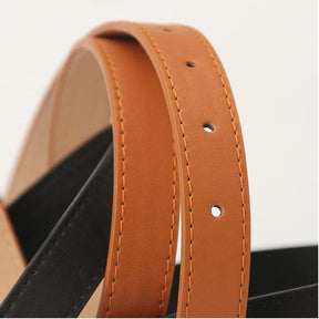 2022 Women Belts New PU Leather Simple Metal Buckle Belt Girls Dress Jean Pants Waistband Belts for Lady Luxury Designer Brand - Loja Ammix