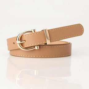 2022 Women Belts New PU Leather Simple Metal Buckle Belt Girls Dress Jean Pants Waistband Belts for Lady Luxury Designer Brand - Loja Ammix