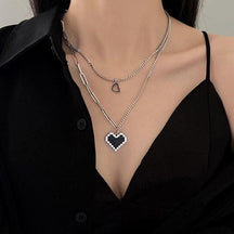 Simple Crystal Geometric Gold Color Pendant Necklace Set for Women Charms Fashion Square Rhinestone Female Vintage Jewelry 2022 - Loja Ammix