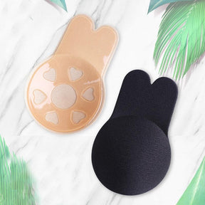 Women Push Up Bras Self Adhesive Silicone Strapless Invisible Bra Reusable Sticky Breast Lift Tape Rabbit Nipple Cover Bra Pads - Loja Ammix