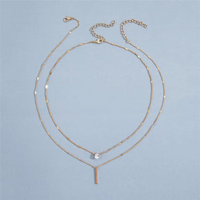 Simple Crystal Geometric Gold Color Pendant Necklace Set for Women Charms Fashion Square Rhinestone Female Vintage Jewelry 2022 - Loja Ammix