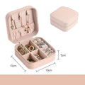 Jewelry Box Portable Leather Jewelry Organizer Box Display Travel Jewelry Case Boxes Button Leather Storage Zipper Jewelers - Loja Ammix