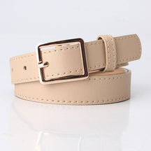 2022 Women Belts New PU Leather Simple Metal Buckle Belt Girls Dress Jean Pants Waistband Belts for Lady Luxury Designer Brand - Loja Ammix