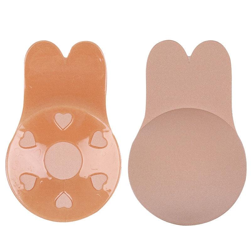 Women Push Up Bras Self Adhesive Silicone Strapless Invisible Bra Reusable Sticky Breast Lift Tape Rabbit Nipple Cover Bra Pads - Loja Ammix