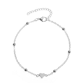 New Fashion Simple Heart Female Anklets Foot Jewelry Leg New Anklets On Foot Ankle Bracelets For Women Leg Chain Gifts - Loja Ammix