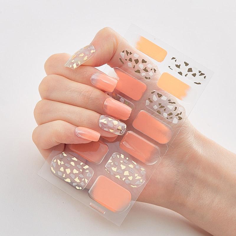 Four Sorts of Nail Stickers Fashion Nail Wraps Self Adhesive Manicure Decoracion Nail Strips Nail Sticker Set Nail Art - Loja Ammix