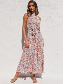 Summer Long Dress Polka Dot Casual Dresses Black Sexy Halter Strapless New 2022 Yellow Sundress Vacation Clothes For Women - Loja Ammix
