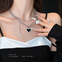 Simple Crystal Geometric Gold Color Pendant Necklace Set for Women Charms Fashion Square Rhinestone Female Vintage Jewelry 2022 - Loja Ammix