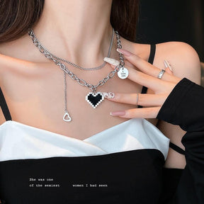 Simple Crystal Geometric Gold Color Pendant Necklace Set for Women Charms Fashion Square Rhinestone Female Vintage Jewelry 2022 - Loja Ammix