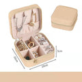 Jewelry Box Portable Leather Jewelry Organizer Box Display Travel Jewelry Case Boxes Button Leather Storage Zipper Jewelers - Loja Ammix