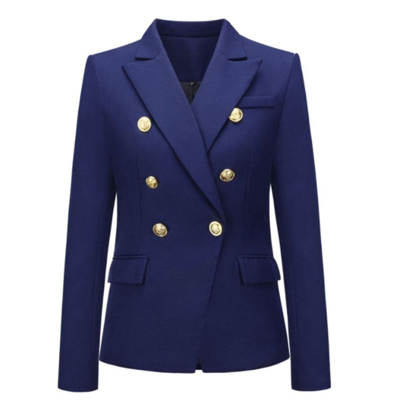 Spring Women Coat Blazer Female Autumn New Long Sleeve Double Breasted Suit Jacket Casual Traje Female Overcoat - Loja Ammix