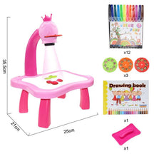 Children Led Projector Art Drawing Table Toys Kids Painting Board Desk Arts Crafts Educational Learning Paint Tools Toy for Girl - Loja Ammix