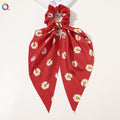 Fashion Solid Color Bow Satin Long Ribbon Ponytail Scarf Hair Tie Scrunchies Women Girls Elastic Hair Bands Hair Accessories - Loja Ammix