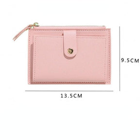 Fashion Women Wallets Leather Female Purse Mini Hasp Solid Multi-Cards Holder Coin Short Wallets Slim Small Wallet Zipper Hasp - Loja Ammix