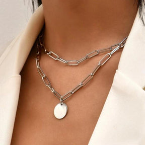 Simple Crystal Geometric Gold Color Pendant Necklace Set for Women Charms Fashion Square Rhinestone Female Vintage Jewelry 2022 - Loja Ammix