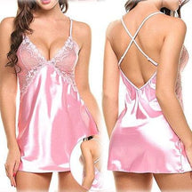 Women&#39;s Sexy Lace Satin Nightdress Women&#39;s Lingerie Pajamas Set Babydoll Sexy Costumes Erotic Hot Dresses Exotic Pajamas - Loja Ammix