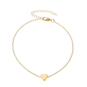 New Fashion Simple Heart Female Anklets Foot Jewelry Leg New Anklets On Foot Ankle Bracelets For Women Leg Chain Gifts - Loja Ammix