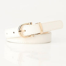 2022 Women Belts New PU Leather Simple Metal Buckle Belt Girls Dress Jean Pants Waistband Belts for Lady Luxury Designer Brand - Loja Ammix