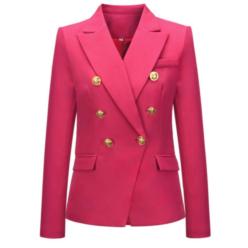 Spring Women Coat Blazer Female Autumn New Long Sleeve Double Breasted Suit Jacket Casual Traje Female Overcoat - Loja Ammix