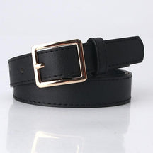 2022 Women Belts New PU Leather Simple Metal Buckle Belt Girls Dress Jean Pants Waistband Belts for Lady Luxury Designer Brand - Loja Ammix