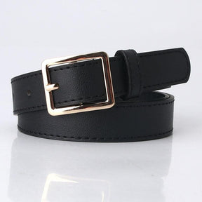 2022 Women Belts New PU Leather Simple Metal Buckle Belt Girls Dress Jean Pants Waistband Belts for Lady Luxury Designer Brand - Loja Ammix