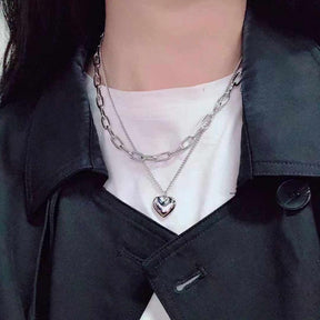 Simple Crystal Geometric Gold Color Pendant Necklace Set for Women Charms Fashion Square Rhinestone Female Vintage Jewelry 2022 - Loja Ammix