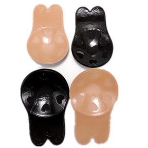 Women Push Up Bras Self Adhesive Silicone Strapless Invisible Bra Reusable Sticky Breast Lift Tape Rabbit Nipple Cover Bra Pads - Loja Ammix