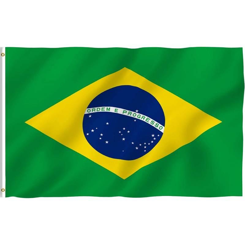 Brazilian National Flags 3x5 Foot Polyester Brazil Flag Decorations Fans Supporting for Sports Events Festivals Celebrations - Loja Ammix