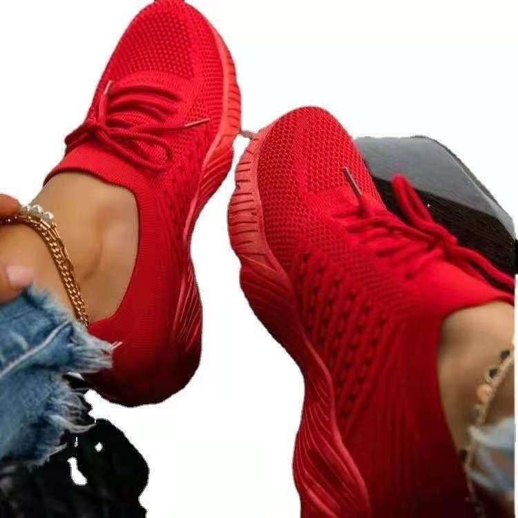 Sneakers Shoes 2022  Fashion Breathable Lace Up Platform Women vulcanize Shoes Summer Flat Mesh Sports Shoes Woman Running Shoes - Loja Ammix