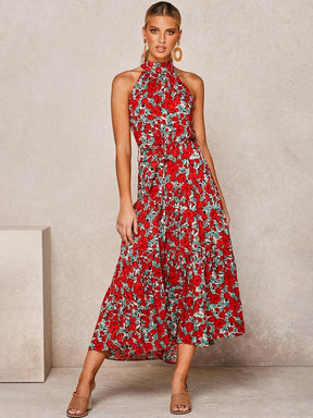 Summer Long Dress Polka Dot Casual Dresses Black Sexy Halter Strapless New 2022 Yellow Sundress Vacation Clothes For Women - Loja Ammix