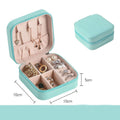 Jewelry Box Portable Leather Jewelry Organizer Box Display Travel Jewelry Case Boxes Button Leather Storage Zipper Jewelers - Loja Ammix