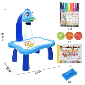 Children Led Projector Art Drawing Table Toys Kids Painting Board Desk Arts Crafts Educational Learning Paint Tools Toy for Girl - Loja Ammix