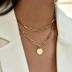 Simple Crystal Geometric Gold Color Pendant Necklace Set for Women Charms Fashion Square Rhinestone Female Vintage Jewelry 2022 - Loja Ammix