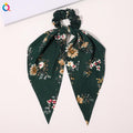 Fashion Solid Color Bow Satin Long Ribbon Ponytail Scarf Hair Tie Scrunchies Women Girls Elastic Hair Bands Hair Accessories - Loja Ammix