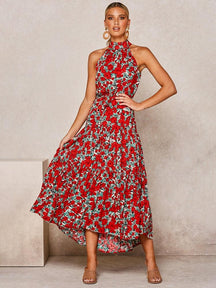 Summer Long Dress Polka Dot Casual Dresses Black Sexy Halter Strapless New 2022 Yellow Sundress Vacation Clothes For Women - Loja Ammix