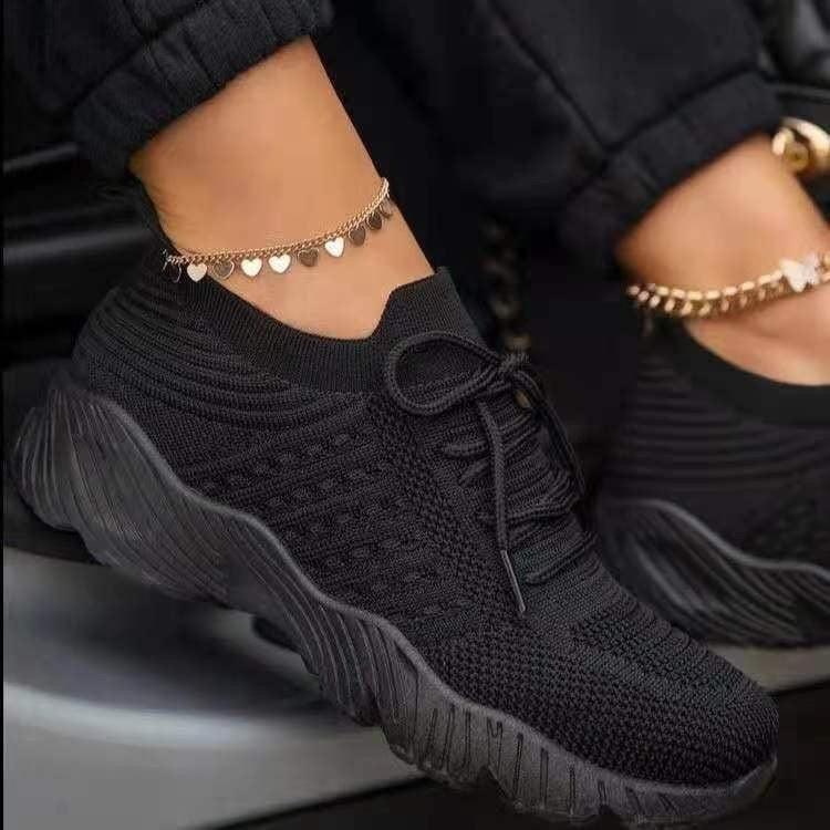 Sneakers Shoes 2022  Fashion Breathable Lace Up Platform Women vulcanize Shoes Summer Flat Mesh Sports Shoes Woman Running Shoes - Loja Ammix