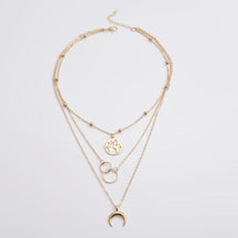 Simple Crystal Geometric Gold Color Pendant Necklace Set for Women Charms Fashion Square Rhinestone Female Vintage Jewelry 2022 - Loja Ammix