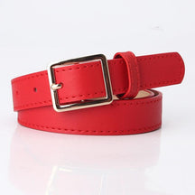 2022 Women Belts New PU Leather Simple Metal Buckle Belt Girls Dress Jean Pants Waistband Belts for Lady Luxury Designer Brand - Loja Ammix