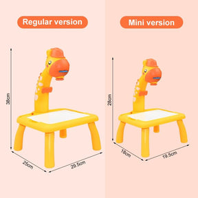 Children Led Projector Art Drawing Table Toys Kids Painting Board Desk Arts Crafts Educational Learning Paint Tools Toy for Girl - Loja Ammix