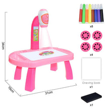 Children Led Projector Art Drawing Table Toys Kids Painting Board Desk Arts Crafts Educational Learning Paint Tools Toy for Girl - Loja Ammix