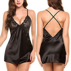 Camisola de Cetim com Renda