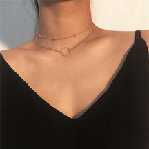 Simple Crystal Geometric Gold Color Pendant Necklace Set for Women Charms Fashion Square Rhinestone Female Vintage Jewelry 2022 - Loja Ammix
