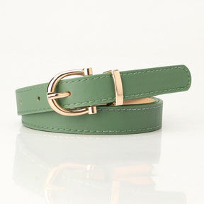 2022 Women Belts New PU Leather Simple Metal Buckle Belt Girls Dress Jean Pants Waistband Belts for Lady Luxury Designer Brand - Loja Ammix